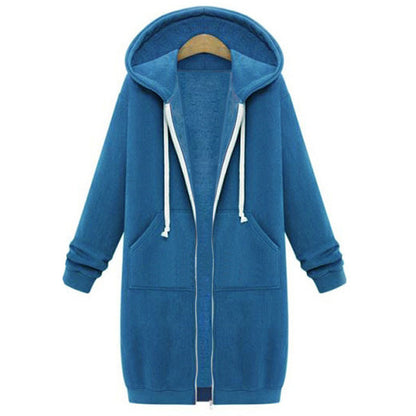 Hooded Long Sleeve Sweater Fleece Jacket for Women