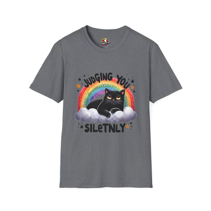 Funny Cat Graphic T-Shirt - &quot;Judging You Silently&quot;