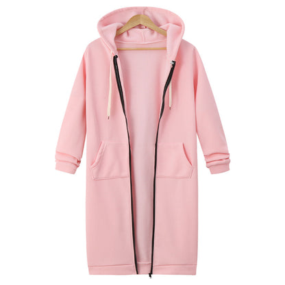 Hooded Long Sleeve Sweater Fleece Jacket for Women