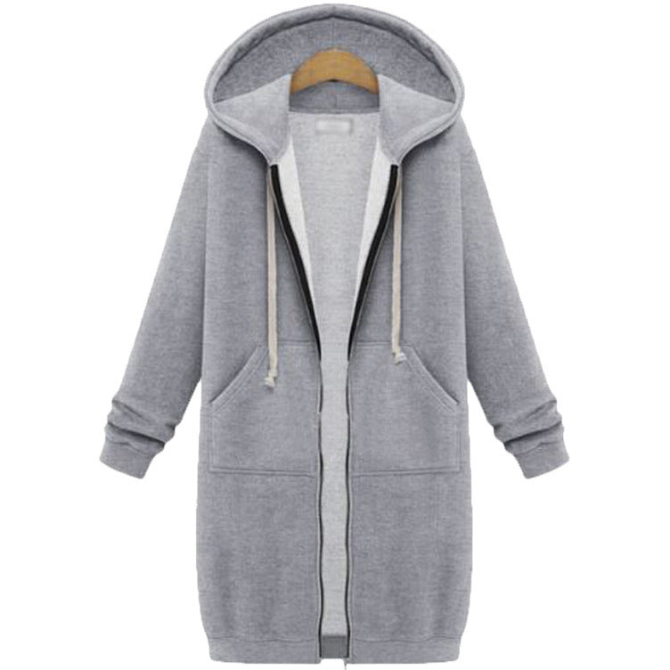 Hooded Long Sleeve Sweater Fleece Jacket for Women