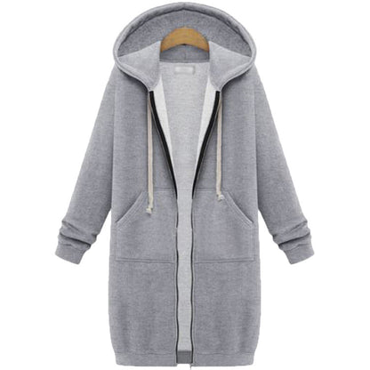 Hooded Long Sleeve Sweater Fleece Jacket for Women