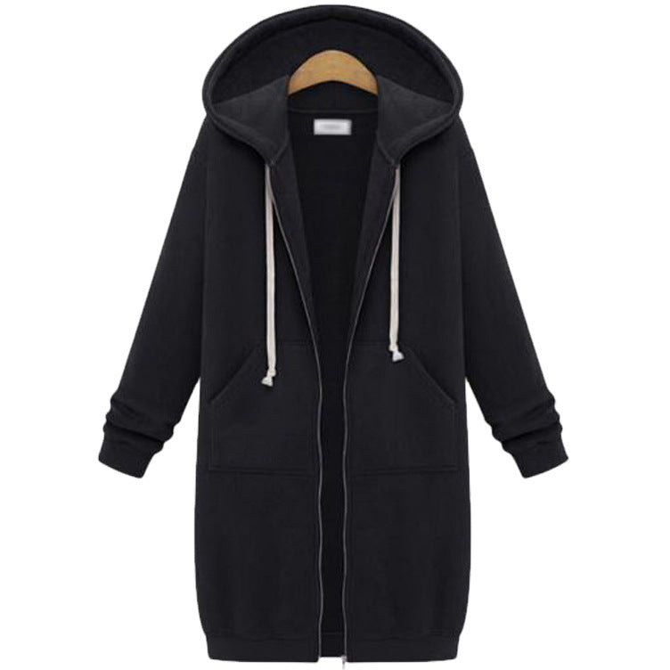 Hooded Long Sleeve Sweater Fleece Jacket for Women