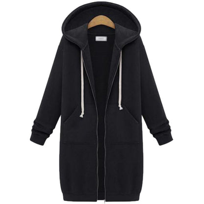 Hooded Long Sleeve Sweater Fleece Jacket for Women