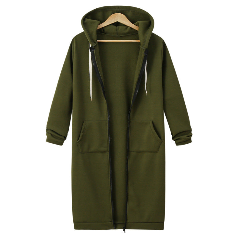 Hooded Long Sleeve Sweater Fleece Jacket for Women