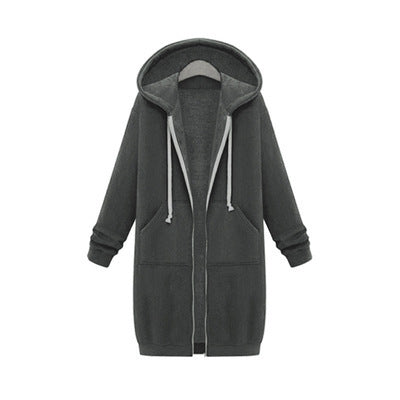 Hooded Long Sleeve Sweater Fleece Jacket for Women