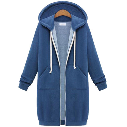 Hooded Long Sleeve Sweater Fleece Jacket for Women