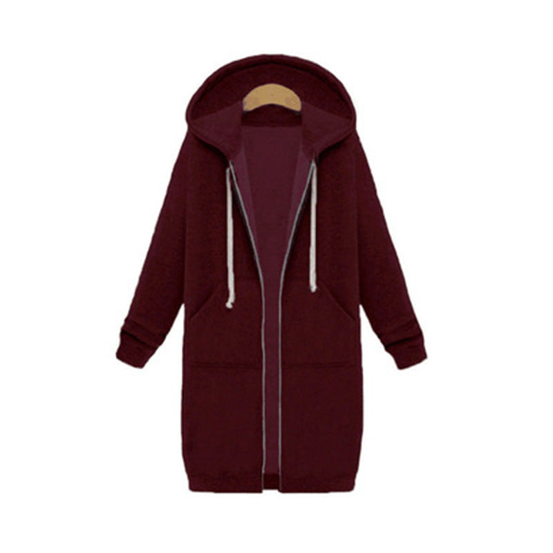 Hooded Long Sleeve Sweater Fleece Jacket for Women